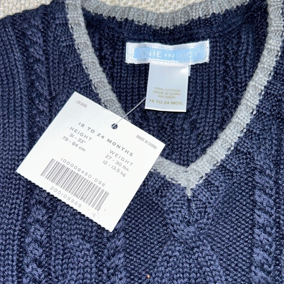 Janie & Jack Navy/Gray Sweater Vest - Picture 3 of 4